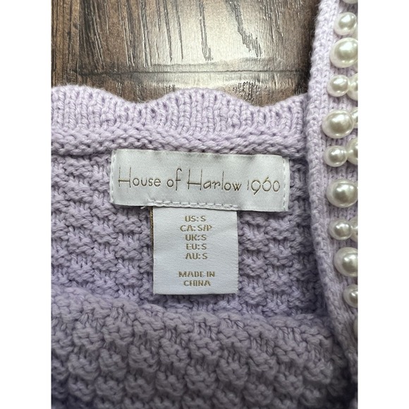 House Of Harlow 1960 S Cropped Knit Top Sweater Pearl‎ Straps Cottage Core Fairy - Picture 5 of 11